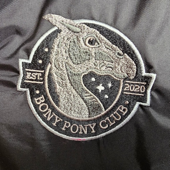 Ordinary Owl Bomber Jacket Black Men's Size Small Bony Pony Club Patch Lined EUC - Picture 3 of 13